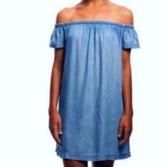 Anthropologie Cloth + Stone Size S Chambray Dress Mini Bohemian Classic Summer - Picture 1 of 9